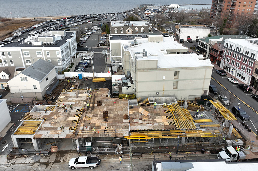 65 First Ave Construction Site Aerial Drone Photography, Atlantic Highlands, New Jersey