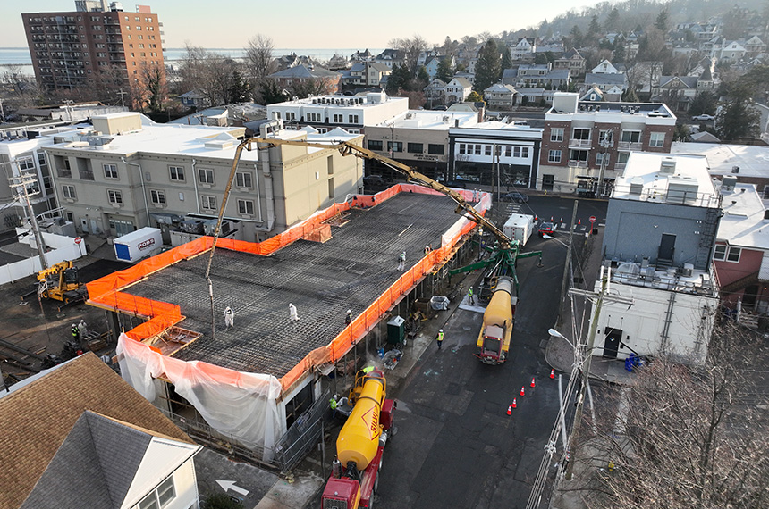 65 First Ave Construction Site Aerial Drone Photography, Atlantic Highlands, New Jersey