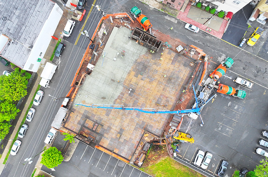 74 William Construction Site Aerial Drone Photography, Belleville, New Jersey