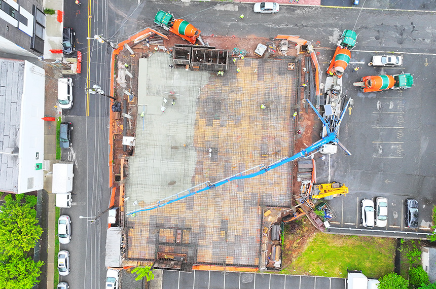 74 William Construction Site Aerial Drone Photography, Belleville, New Jersey