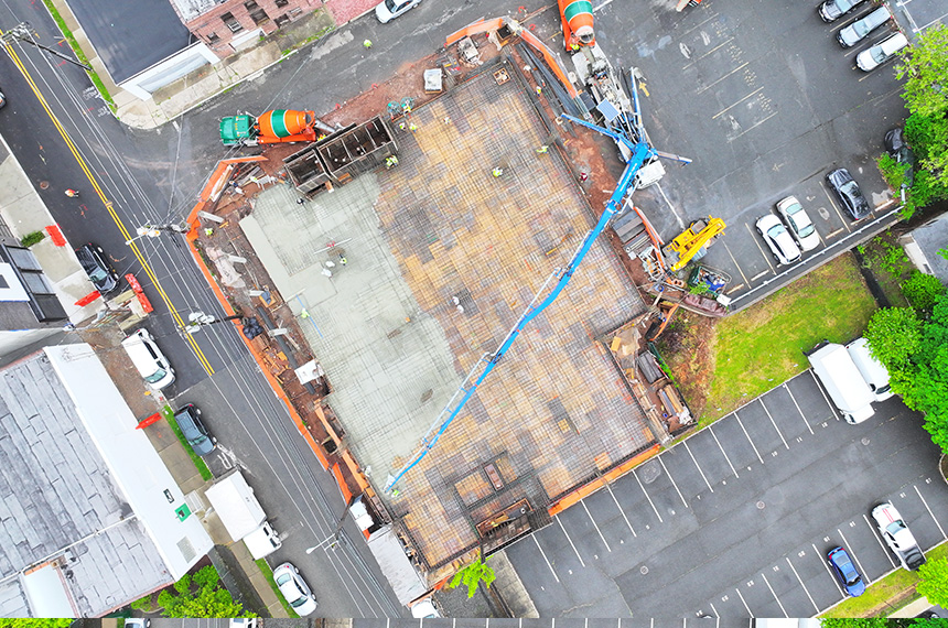 74 William Construction Site Aerial Drone Photography, Belleville, New Jersey