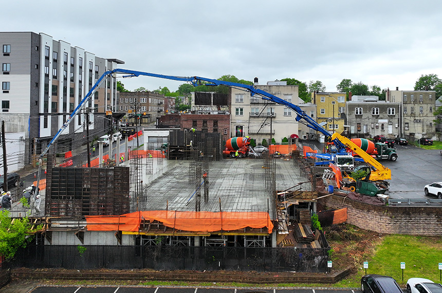 74 William Construction Site Aerial Drone Photography, Belleville, New Jersey