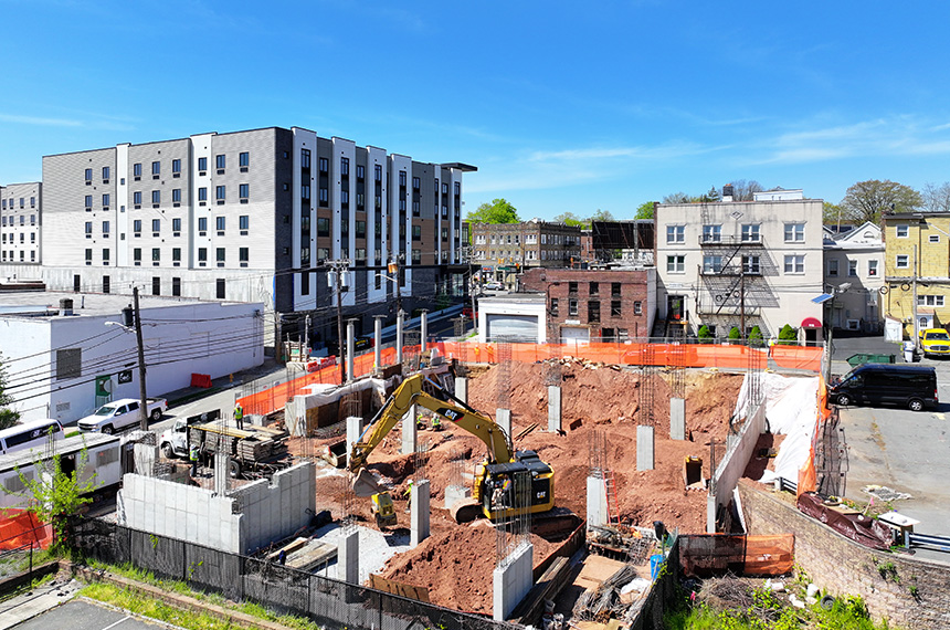 74 William Construction Site Aerial Drone Photography, Belleville, New Jersey