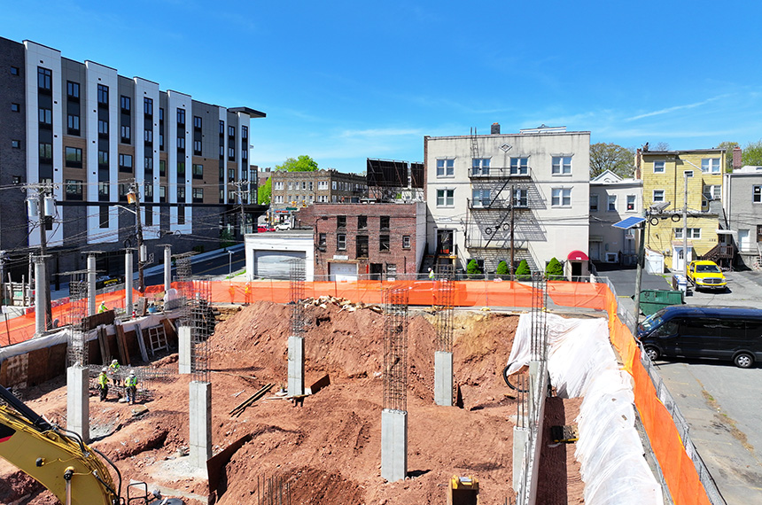 74 William Construction Site Aerial Drone Photography, Belleville, New Jersey