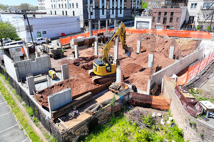 74 William Construction Site Aerial Drone Photography, Belleville, New Jersey