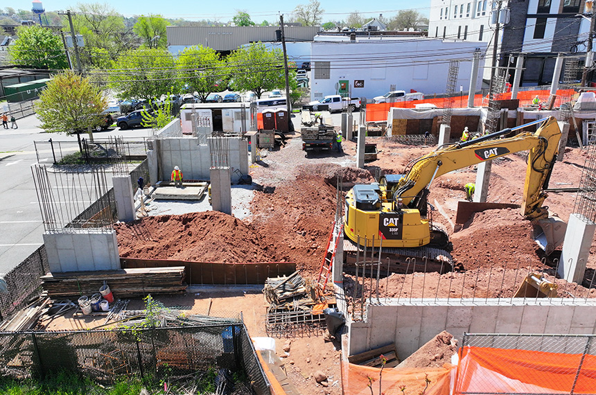 74 William Construction Site Aerial Drone Photography, Belleville, New Jersey