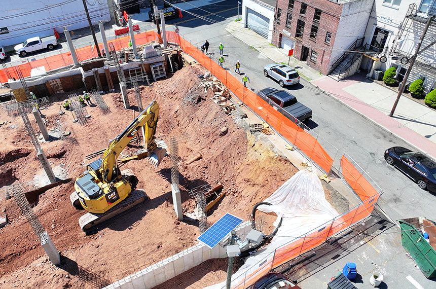 74 William Construction Site Aerial Drone Photography, Belleville, New Jersey