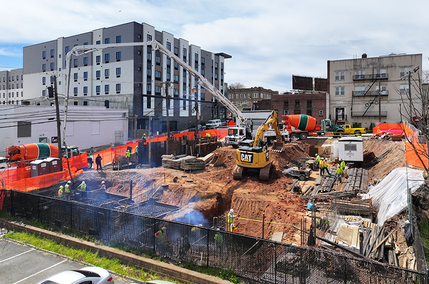 74 William Construction Site Aerial Drone Photography, Belleville, New Jersey