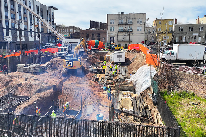 74 William Construction Site Aerial Drone Photography, Belleville, New Jersey