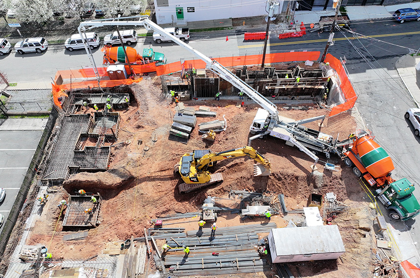 74 William Construction Site Aerial Drone Photography, Belleville, New Jersey