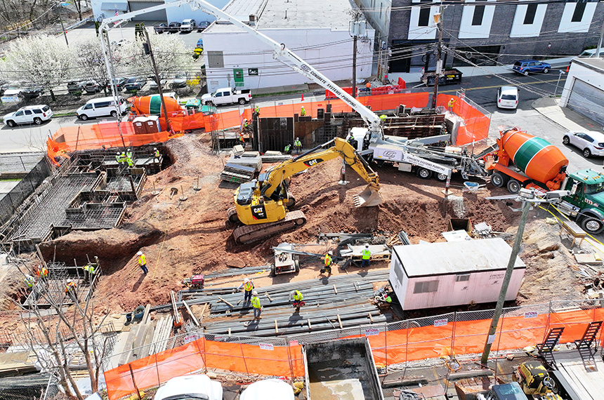 74 William Construction Site Aerial Drone Photography, Belleville, New Jersey