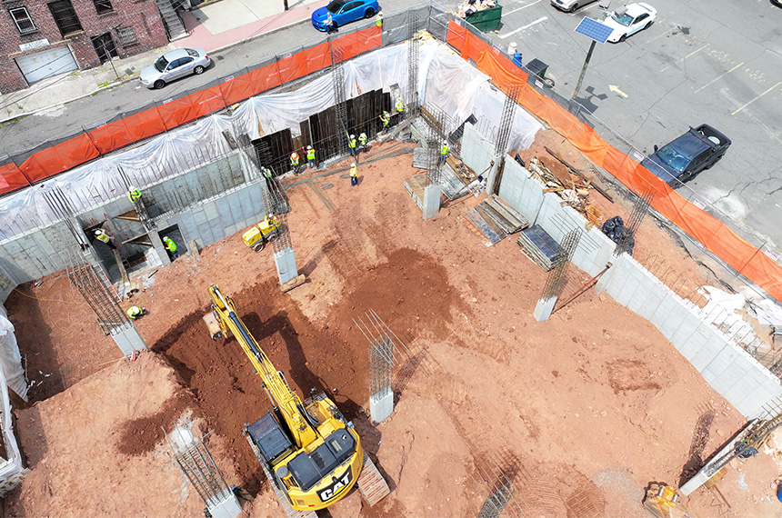 74 William Construction Site Aerial Drone Photography, Belleville, New Jersey