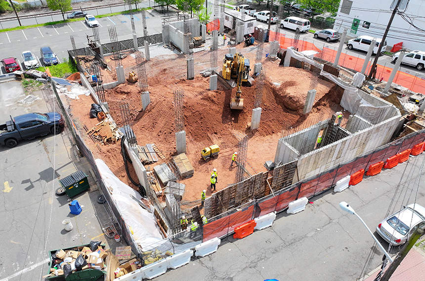 74 William Construction Site Aerial Drone Photography, Belleville, New Jersey