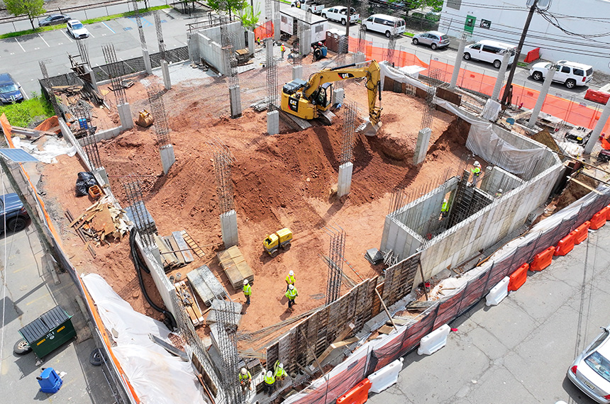 74 William Construction Site Aerial Drone Photography, Belleville, New Jersey