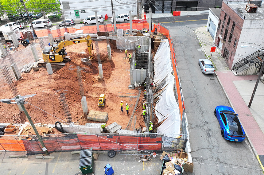 74 William Construction Site Aerial Drone Photography, Belleville, New Jersey