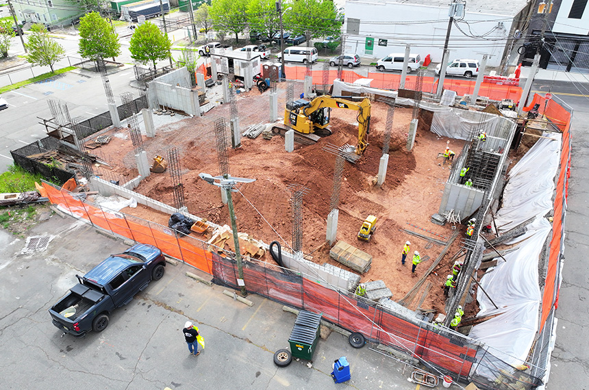 74 William Construction Site Aerial Drone Photography, Belleville, New Jersey