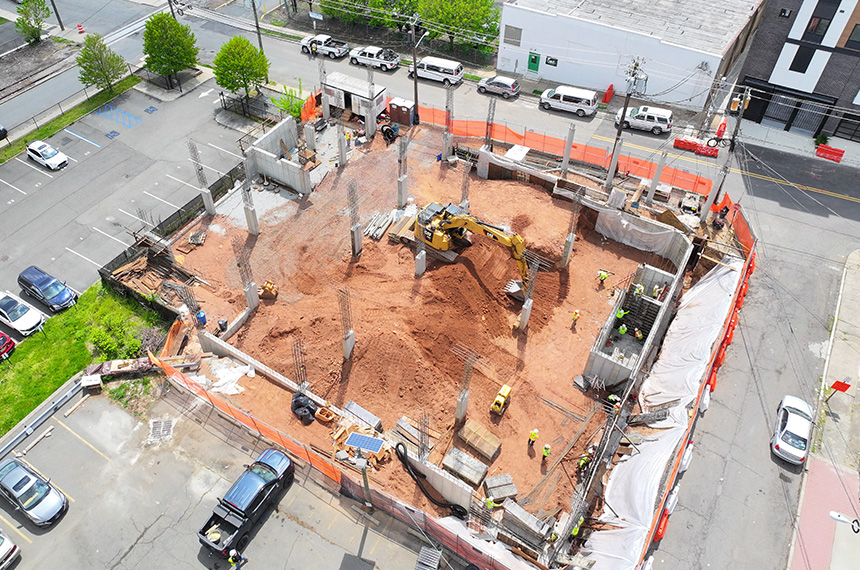 74 William Construction Site Aerial Drone Photography, Belleville, New Jersey