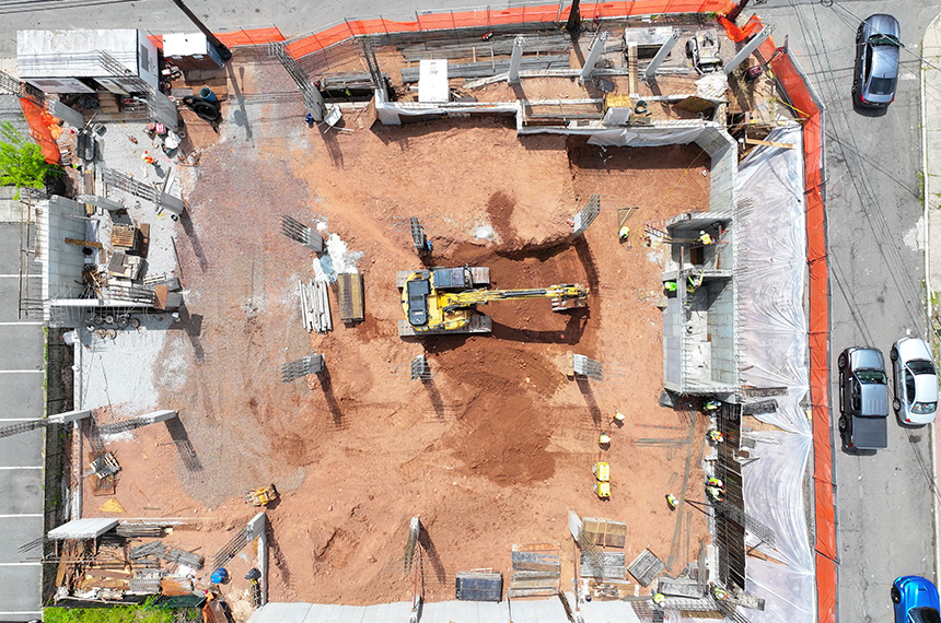 74 William Construction Site Aerial Drone Photography, Belleville, New Jersey