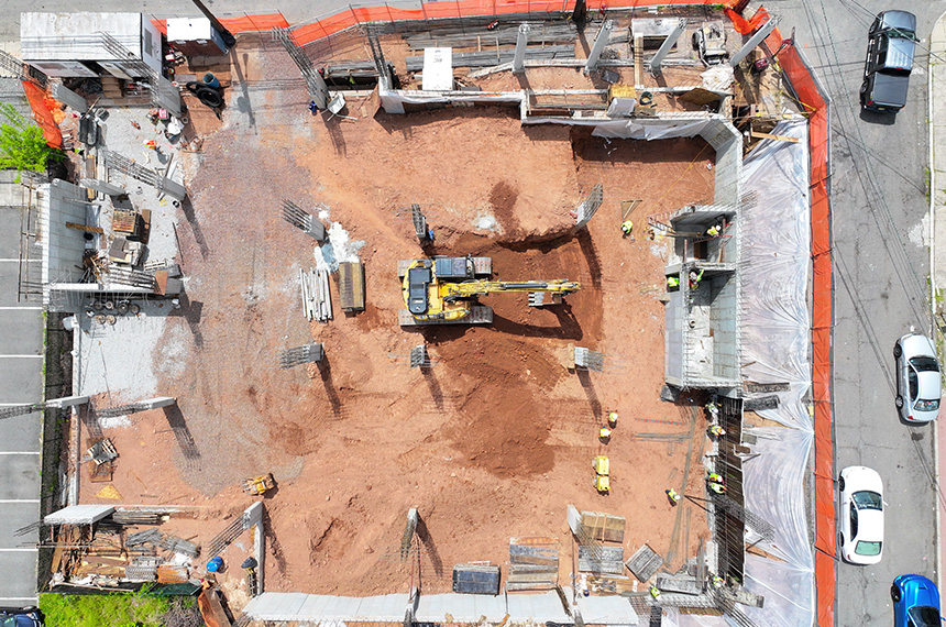 74 William Construction Site Aerial Drone Photography, Belleville, New Jersey