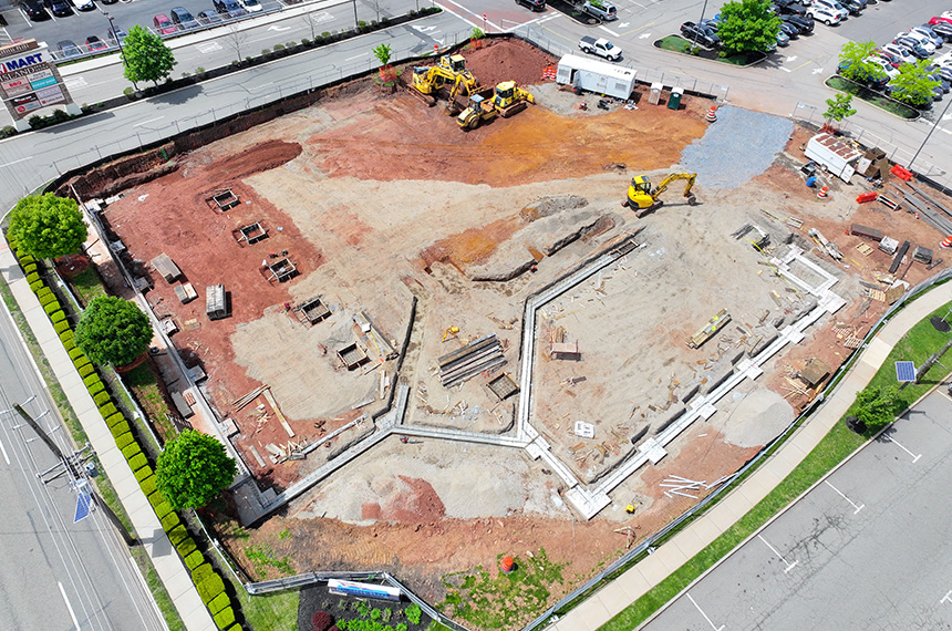 Festival Plaza Construction Site Aerial Drone Photography, Edison, New Jersey