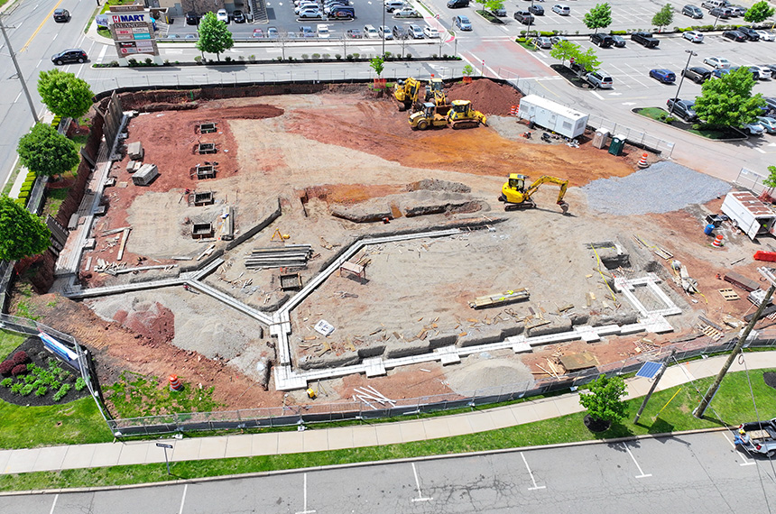 Festival Plaza Construction Site Aerial Drone Photography, Edison, New Jersey