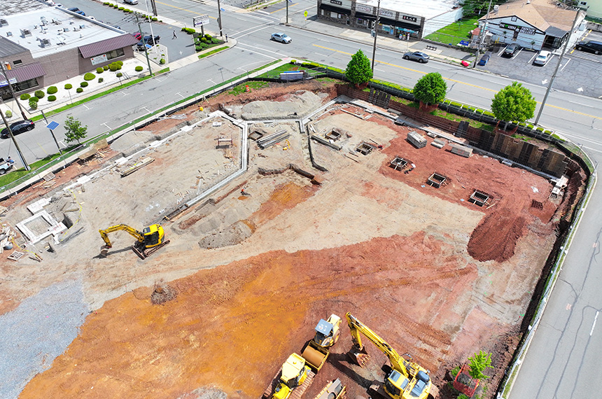 Festival Plaza Construction Site Aerial Drone Photography, Edison, New Jersey