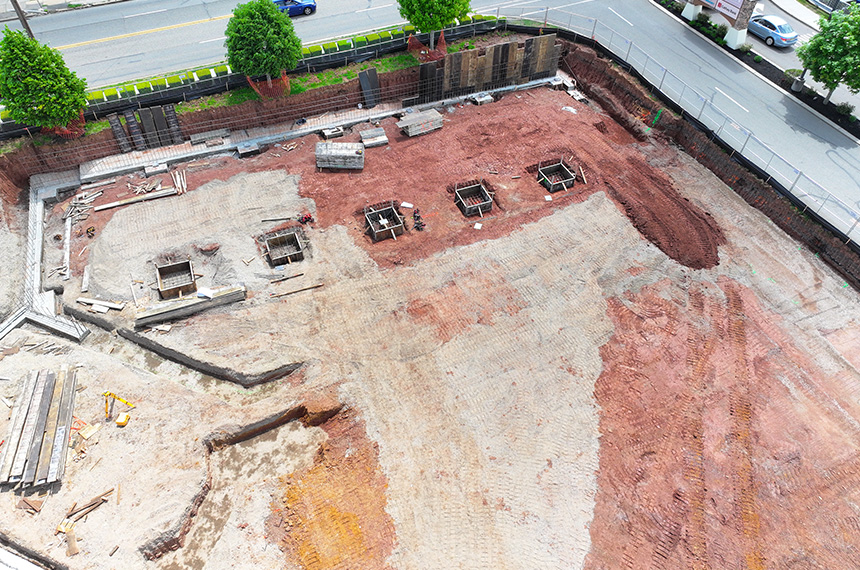 Festival Plaza Construction Site Aerial Drone Photography, Edison, New Jersey