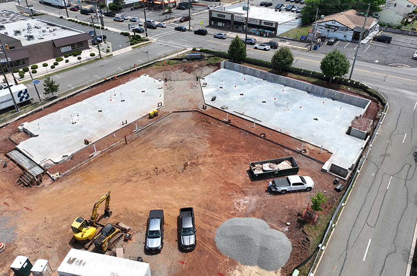 Festival Plaza Construction Site Aerial Drone Photography, Edison, New Jersey