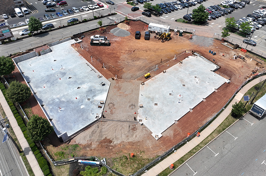 Festival Plaza Construction Site Aerial Drone Photography, Edison, New Jersey