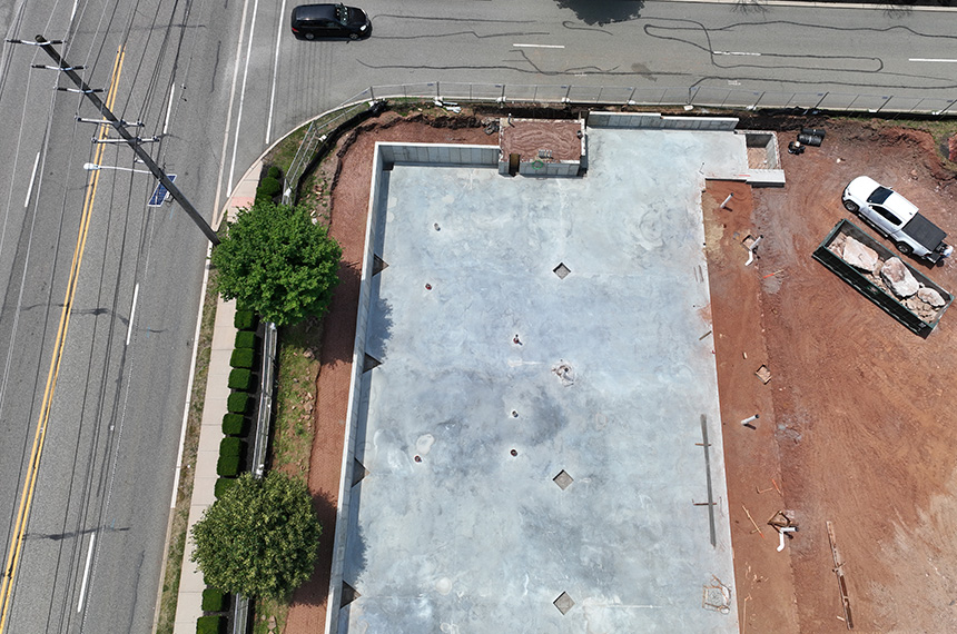 Festival Plaza Construction Site Aerial Drone Photography, Edison, New Jersey