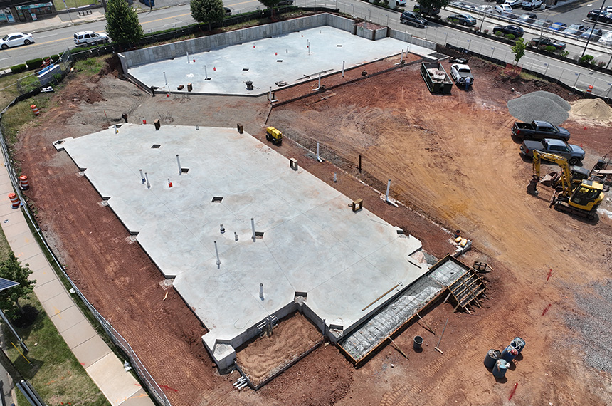 Festival Plaza Construction Site Aerial Drone Photography, Edison, New Jersey