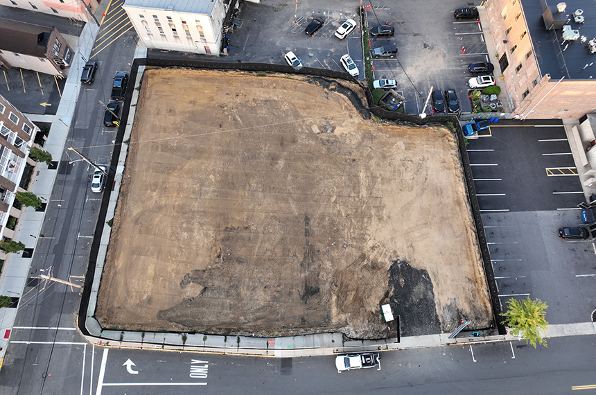 Mechanic Street Construction Site Aerial Drone Photography, Red Bank, New Jersey