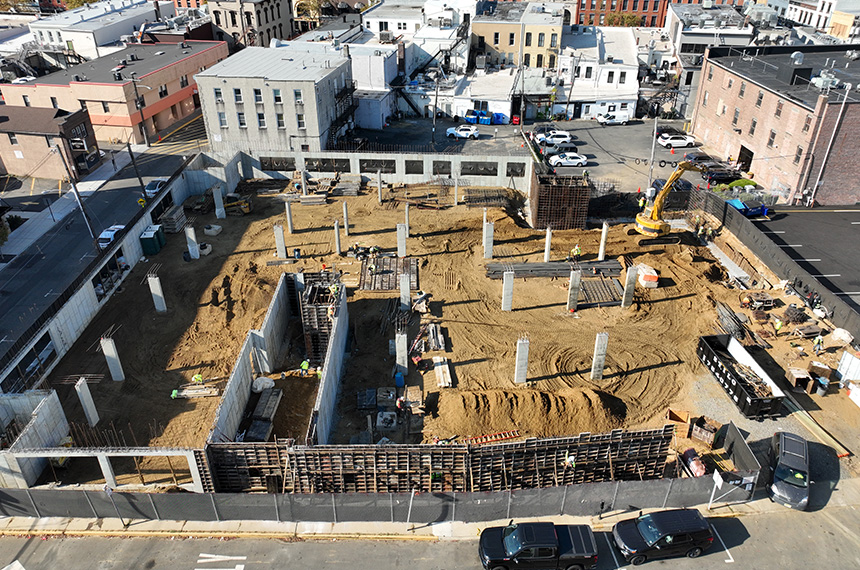 Mechanic Street Construction Site Aerial Drone Photography, Red Bank, New Jersey