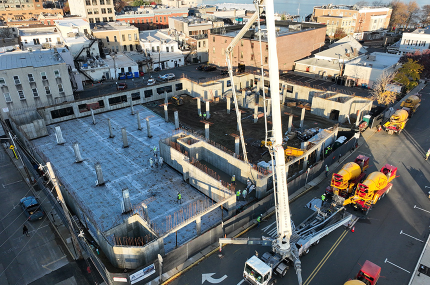 Mechanic Street Construction Site Aerial Drone Photography, Red Bank, New Jersey