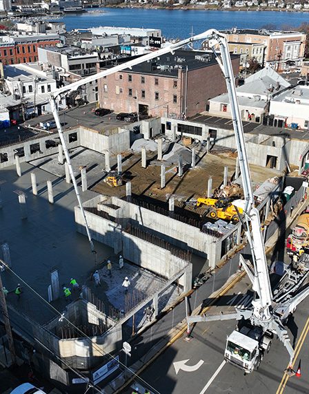 Mechanic Street Construction Site Aerial Drone Photography, Red Bank, New Jersey