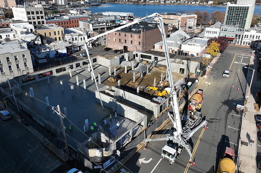 Mechanic Street Construction Site Aerial Drone Photography, Red Bank, New Jersey