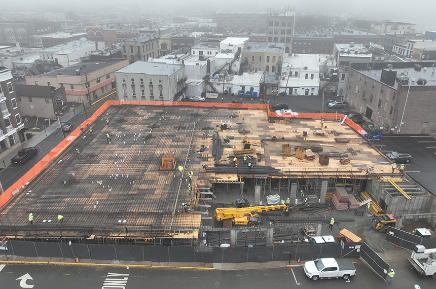 Mechanic Street Construction Site Aerial Drone Photography, Red Bank, New Jersey