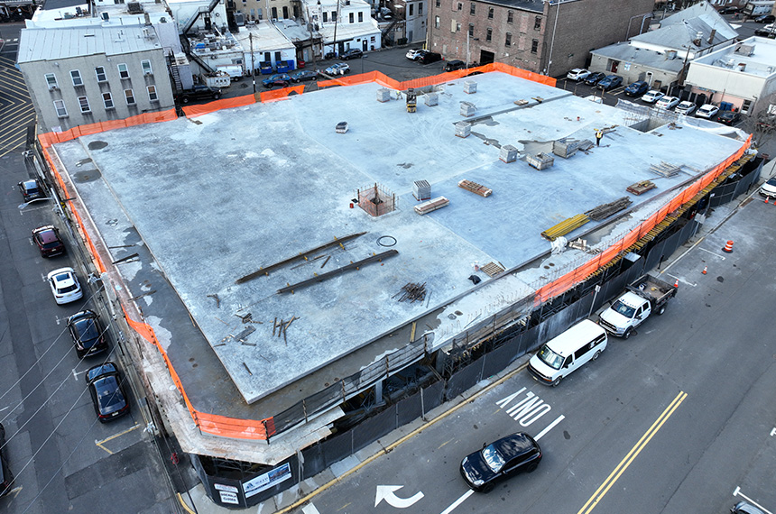 Mechanic Street Construction Site Aerial Drone Photography, Red Bank, New Jersey