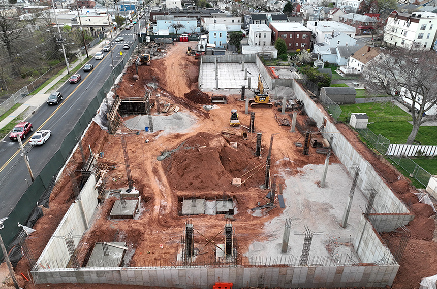 Schuyler Ave Construction Site Aerial Drone Photography, Kearny, New Jersey