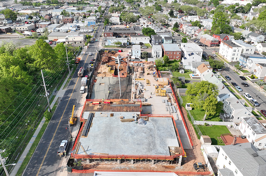 Schuyler Ave Construction Site Aerial Drone Photography, Kearny, New Jersey