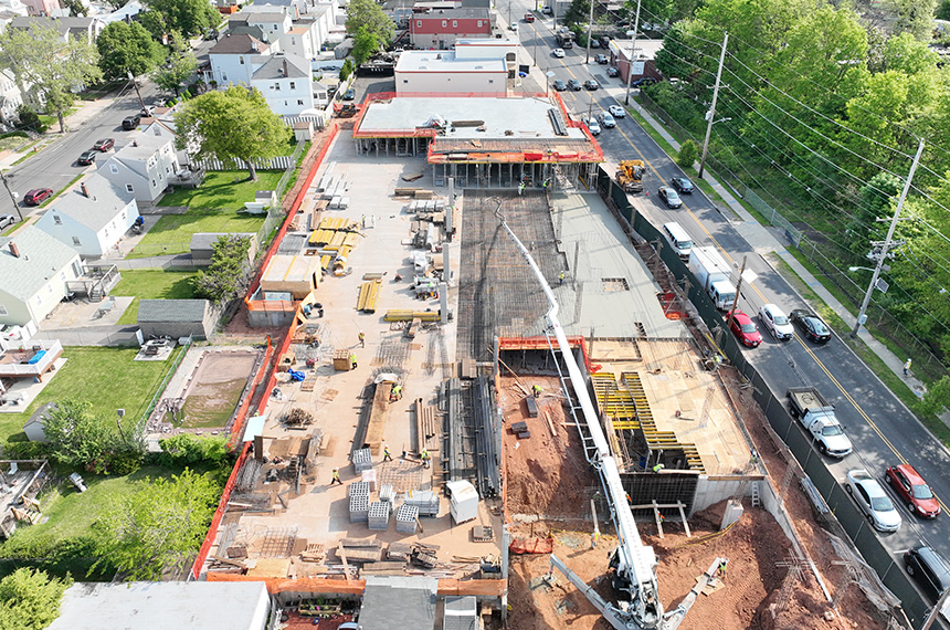 Schuyler Ave Construction Site Aerial Drone Photography, Kearny, New Jersey