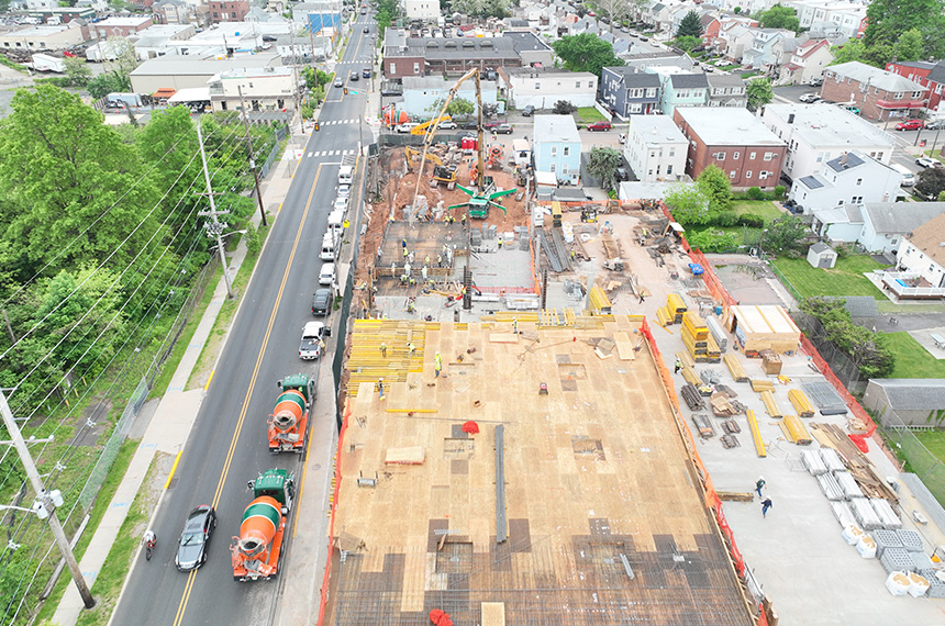 Schuyler Ave Construction Site Aerial Drone Photography, Kearny, New Jersey