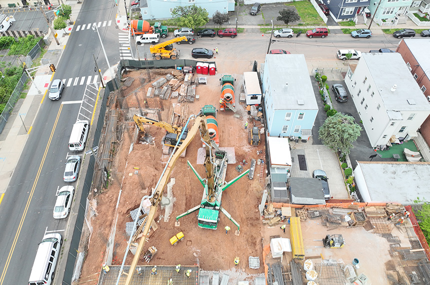 Schuyler Ave Construction Site Aerial Drone Photography, Kearny, New Jersey