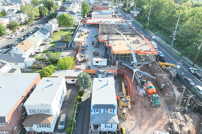 Schuyler Ave Construction Site Aerial Drone Photography, Kearny, New Jersey