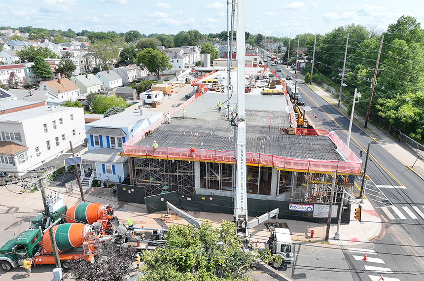 Schuyler Ave Construction Site Aerial Drone Photography, Kearny, New Jersey