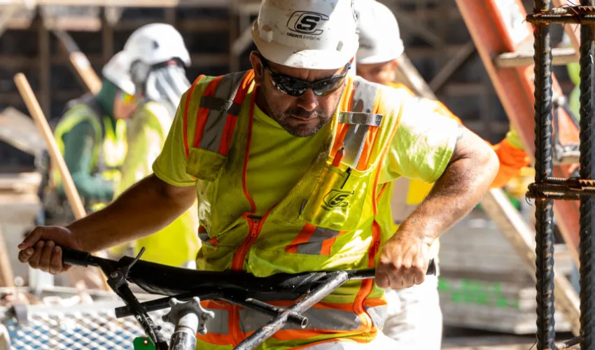 concrete systems worker on site