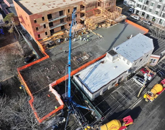 pumping trucks in use