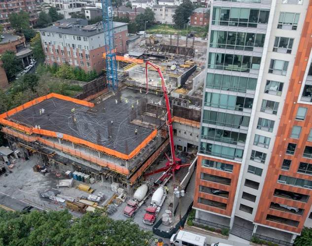 pumping trucks in use