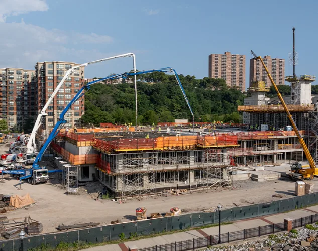 pumping trucks in use