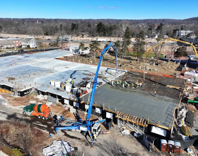 pumping trucks in use